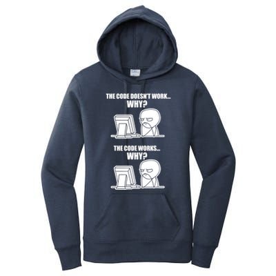 Funny Programmer Code Works Why Meme Tee Women's Pullover Hoodie