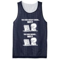 Funny Programmer Code Works Why Meme Tee Mesh Reversible Basketball Jersey Tank