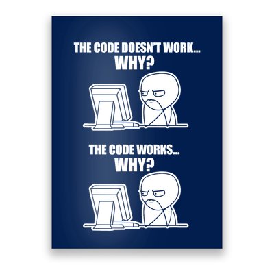 Funny Programmer Code Works Why Meme Tee Poster
