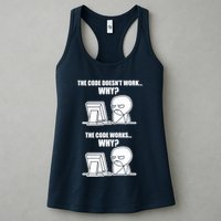 Funny Programmer Code Works Why Meme Tee Womens Tank Top