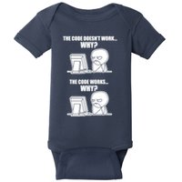 Funny Programmer Code Works Why Meme Tee Baby Bodysuit