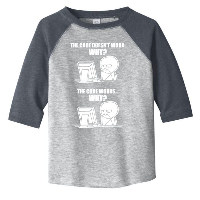 Funny Programmer Code Works Why Meme Tee Toddler Fine Jersey T-Shirt