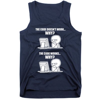 Funny Programmer Code Works Why Meme Tee Tank Top
