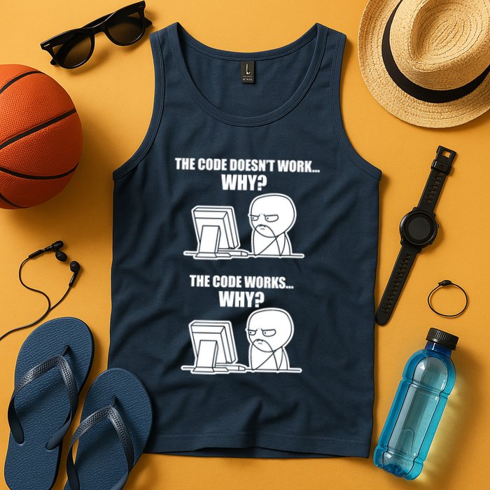 Funny Programmer Code Works Why Meme Tee Tank Top