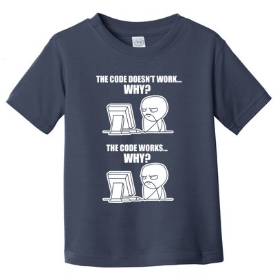 Funny Programmer Code Works Why Meme Tee Toddler T-Shirt