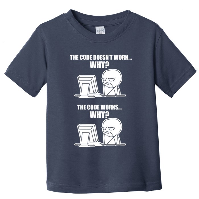 Funny Programmer Code Works Why Meme Tee Toddler T-Shirt