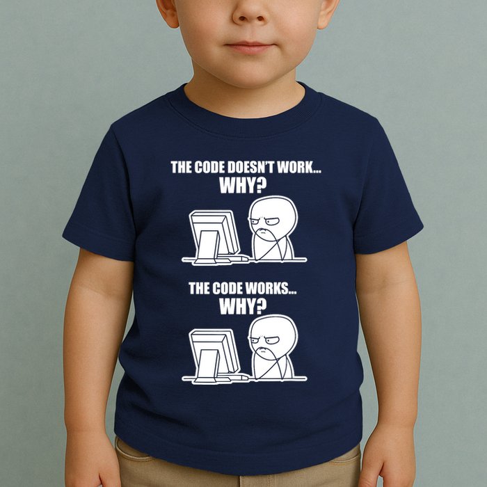 Funny Programmer Code Works Why Meme Tee Toddler T-Shirt