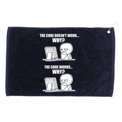 Funny Programmer Code Works Why Meme Tee Grommeted Golf Towel