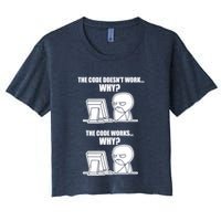 Funny Programmer Code Works Why Meme Tee Crop Top