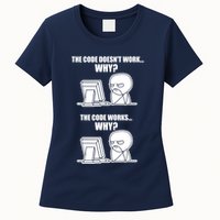 Funny Programmer Code Works Why Meme Tee Womens T-Shirt