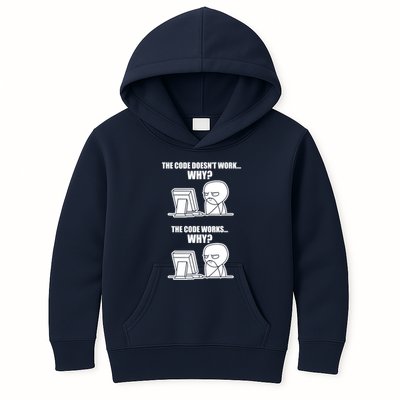 Funny Programmer Code Works Why Meme Tee Kids Hoodie