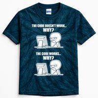 Funny Programmer Code Works Why Meme Tee Kids Tie-Dye T-Shirt