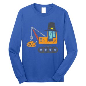 Funny Pilgrim Crane Turkey Thanksgiving Truck Long Sleeve Shirt