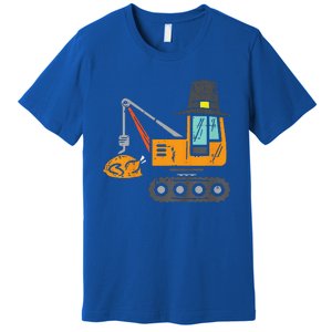 Funny Pilgrim Crane Turkey Thanksgiving Truck Premium T-Shirt