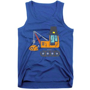 Funny Pilgrim Crane Turkey Thanksgiving Truck Tank Top