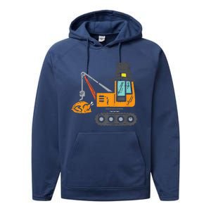 Funny Pilgrim Crane Turkey Thanksgiving Truck Performance Fleece Hoodie