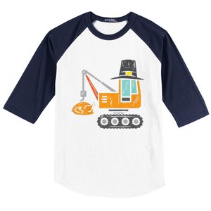 Funny Pilgrim Crane Turkey Thanksgiving Truck Baseball Sleeve Shirt