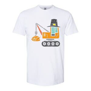 Funny Pilgrim Crane Turkey Thanksgiving Truck Softstyle CVC T-Shirt