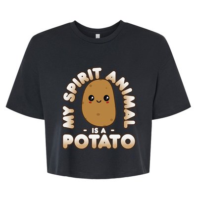 Funny Potato Cute Kawaii My Spirit Animal Is A Potato Bella+Canvas Jersey Crop Tee