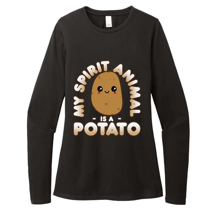 Funny Potato Cute Kawaii My Spirit Animal Is A Potato Womens CVC Long Sleeve Shirt