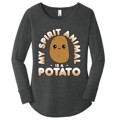 Funny Potato Cute Kawaii My Spirit Animal Is A Potato Women's Perfect Tri Tunic Long Sleeve Shirt