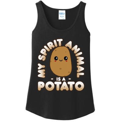 Funny Potato Cute Kawaii My Spirit Animal Is A Potato Ladies Essential Tank