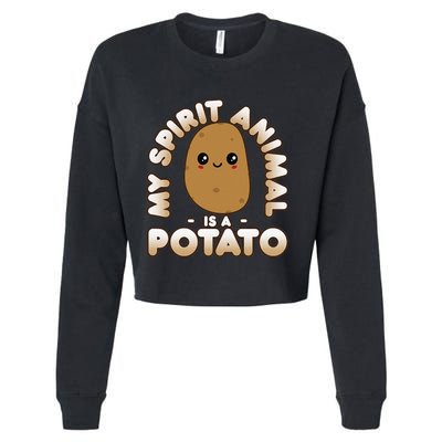 Funny Potato Cute Kawaii My Spirit Animal Is A Potato Cropped Pullover Crew