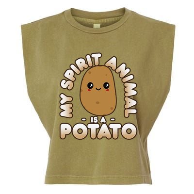 Funny Potato Cute Kawaii My Spirit Animal Is A Potato Garment-Dyed Women's Muscle Tee