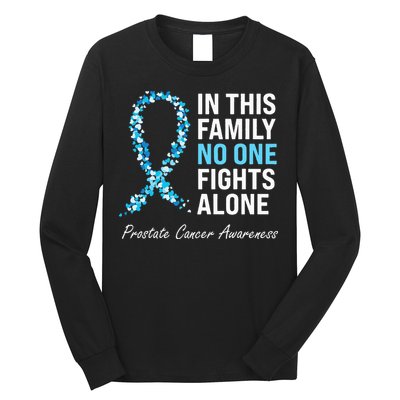 Family Prostate Cancer Awareness Light Blue Ribbon Survivor Long Sleeve Shirt