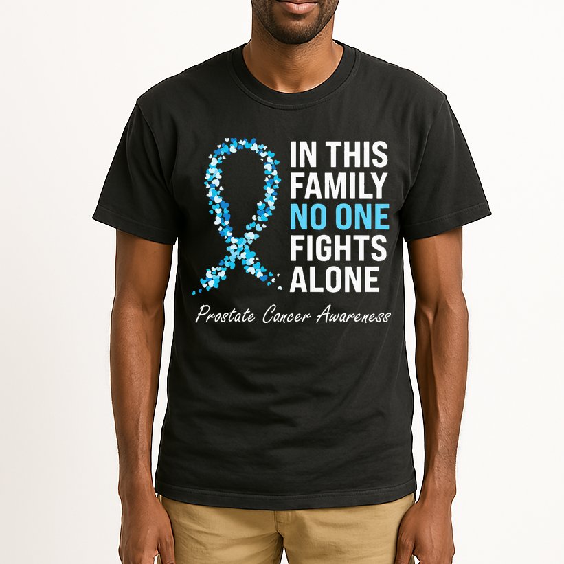 Family Prostate Cancer Awareness Light Blue Ribbon Survivor Tall T-Shirt