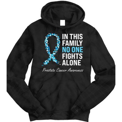 Family Prostate Cancer Awareness Light Blue Ribbon Survivor Tie Dye Hoodie