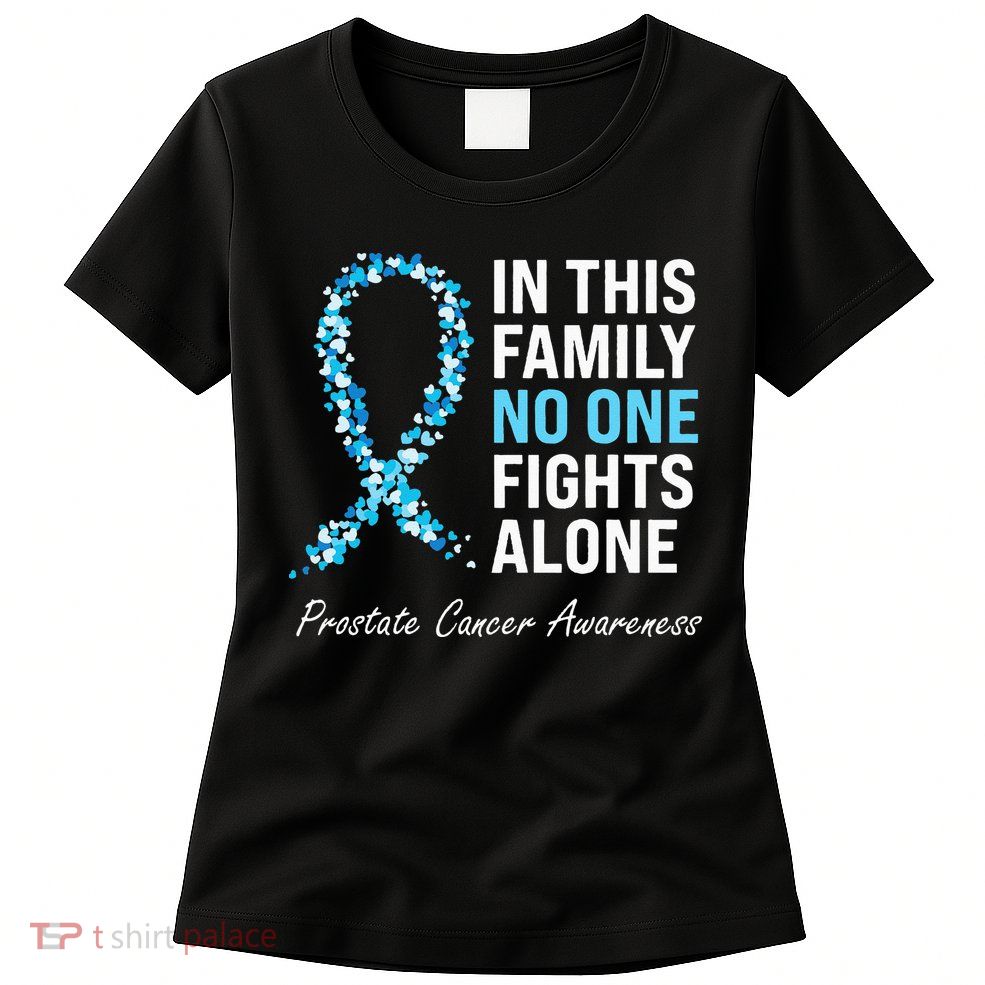 Family Prostate Cancer Awareness Light Blue Ribbon Survivor Womens T-Shirt