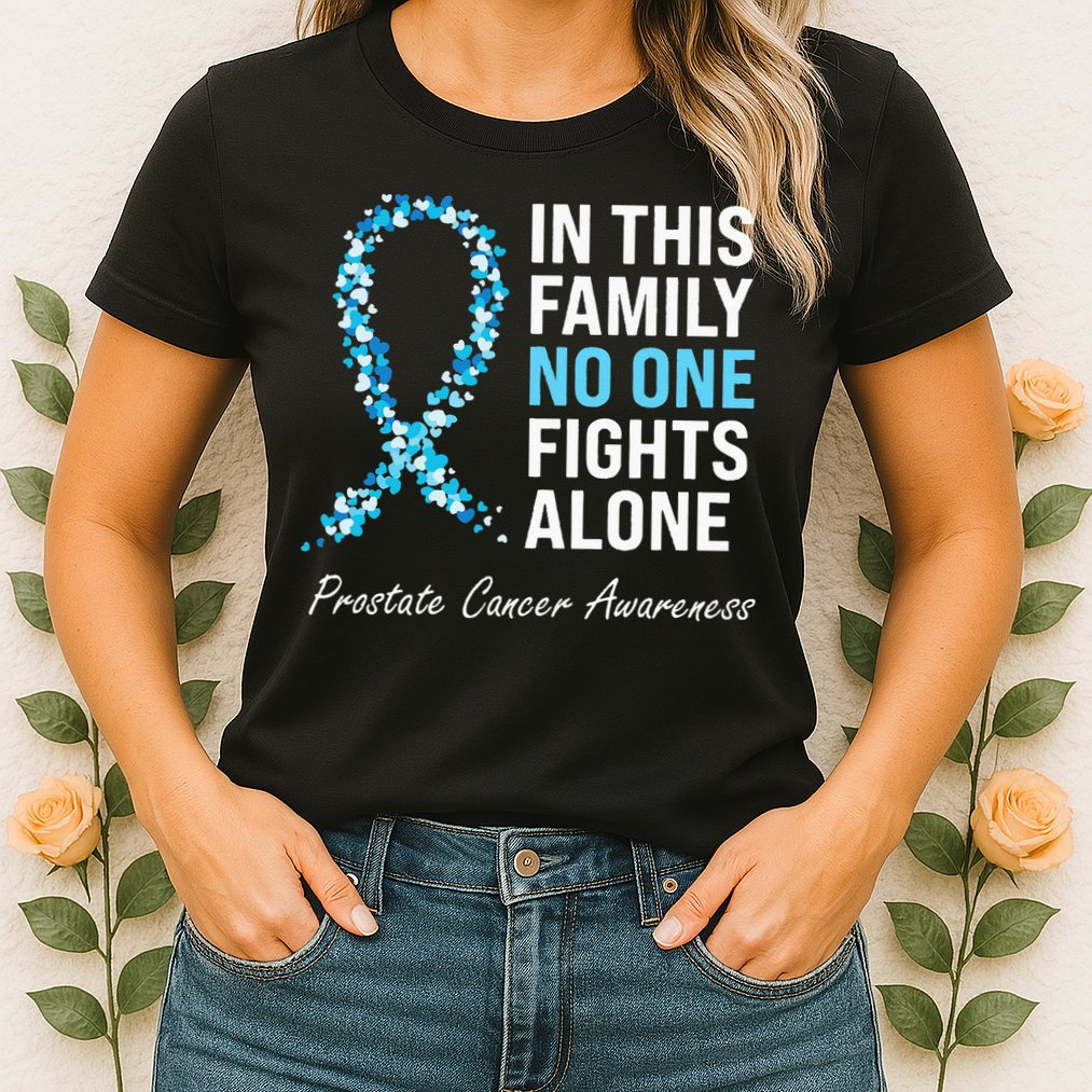 Family Prostate Cancer Awareness Light Blue Ribbon Survivor Womens T-Shirt