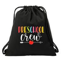 Funny Preschool Crew Teacher First Day Of School Drawstring Bag