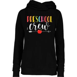 Funny Preschool Crew Teacher First Day Of School Womens Funnel Neck Pullover Hood