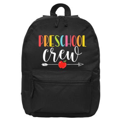 Funny Preschool Crew Teacher First Day Of School 16 in Basic Backpack