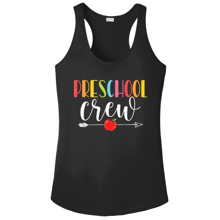 Funny Preschool Crew Teacher First Day Of School Ladies PosiCharge Competitor Racerback Tank