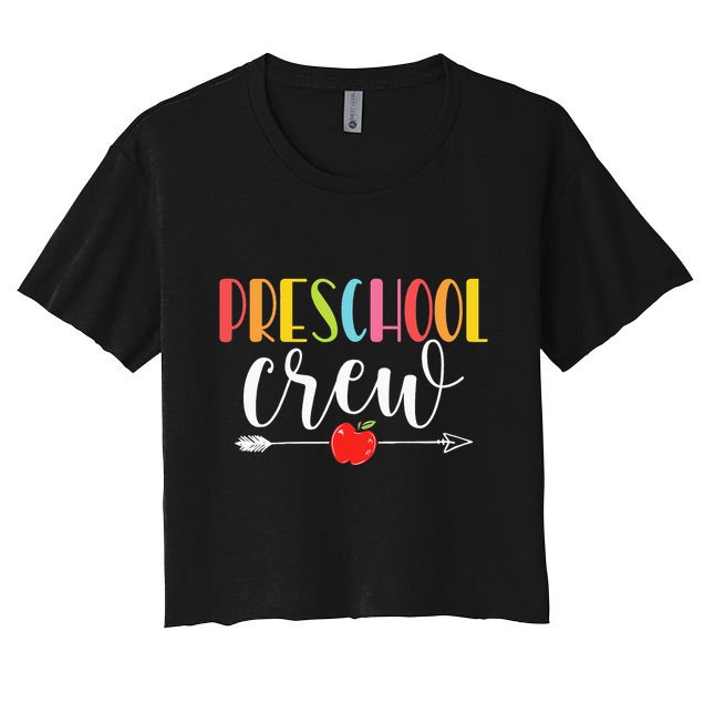 Funny Preschool Crew Teacher First Day Of School Crop Top