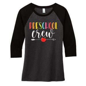 Funny Preschool Crew Teacher First Day Of School Women's Tri-Blend 3/4-Sleeve Raglan Shirt