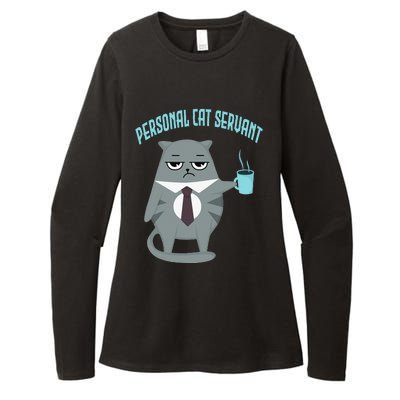 Funny Personal Cat Servant Funny Cat lover mom cat dad Womens CVC Long Sleeve Shirt