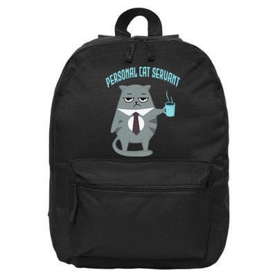 Funny Personal Cat Servant Funny Cat lover mom cat dad 16 in Basic Backpack