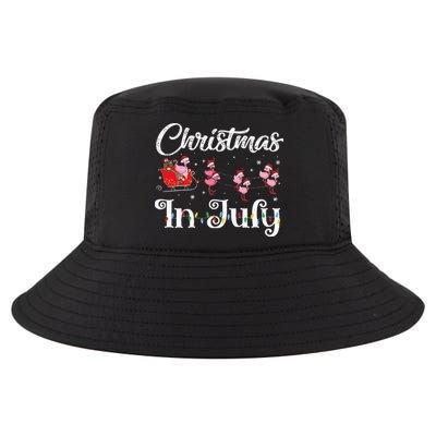 flamingo pink camping car christmas in july party Cool Comfort Performance Bucket Hat