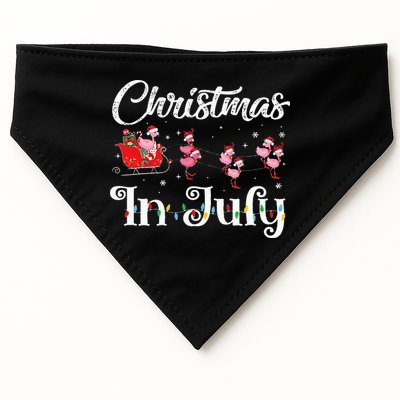 flamingo pink camping car christmas in july party USA-Made Doggie Bandana