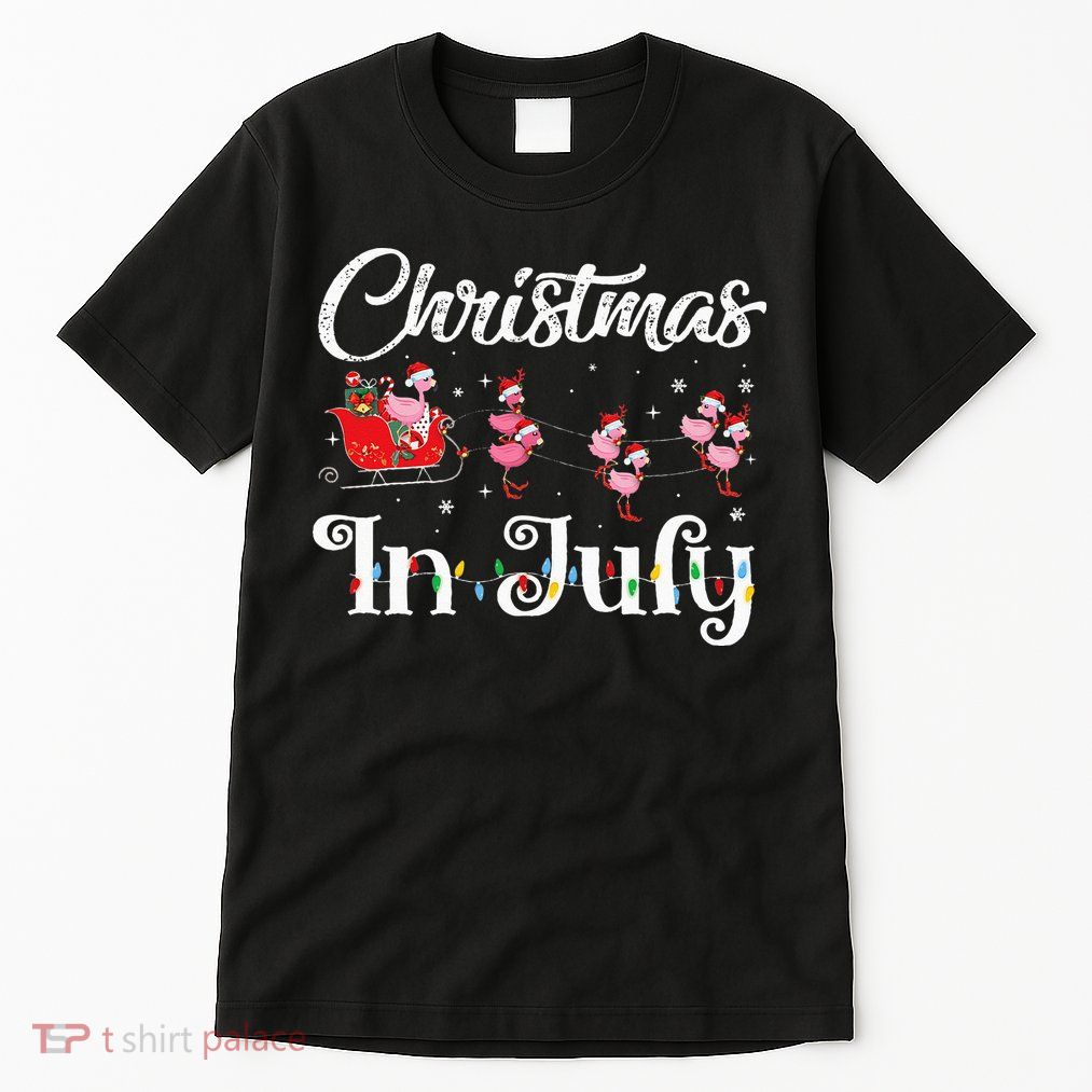 flamingo pink camping car christmas in july party Tall T-Shirt