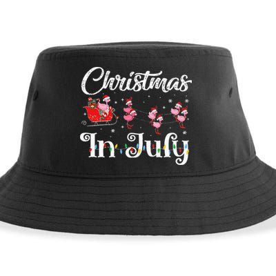 flamingo pink camping car christmas in july party Sustainable Bucket Hat