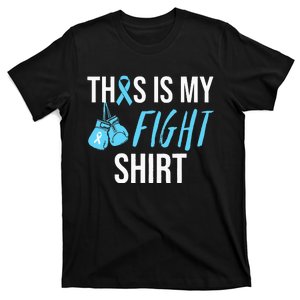 Fight Prostate Cancer Awareness Light Blue Ribbon Survivor T-Shirt