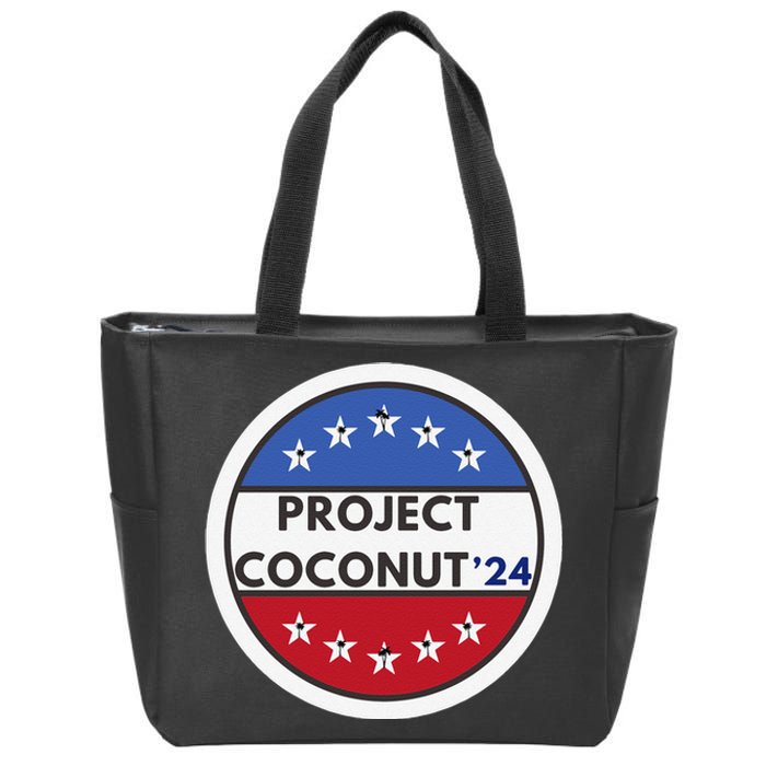 Funny Project Coconut Tree 24 Kamala Harris President Gen Z Sweat Zip Tote Bag