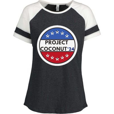 Funny Project Coconut Tree 24 Kamala Harris President Gen Z Sweat Enza Ladies Jersey Colorblock Tee