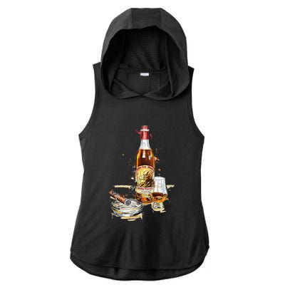 Funny Pappy & Cigar Painting, Blantons, Buffalo Trace 1 Ladies PosiCharge Tri-Blend Wicking Draft Hoodie Tank