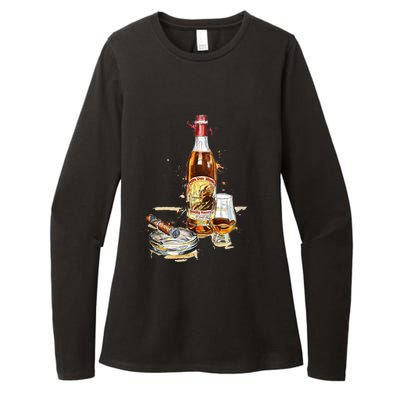 Funny Pappy & Cigar Painting, Blantons, Buffalo Trace 1 Womens CVC Long Sleeve Shirt